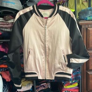 Pink & Black Silk zip up
